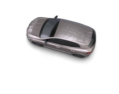 Modern araba beyaz arka planda izole edilmiş. 3d resimleme