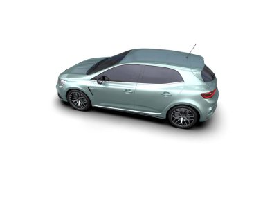 Modern araba beyaz arka planda izole edilmiş. 3d resimleme