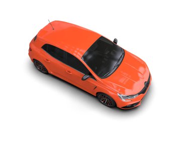 Modern araba beyaz arka planda izole edilmiş. 3d resimleme