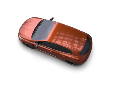 Modern araba beyaz arka planda izole edilmiş. 3d resimleme