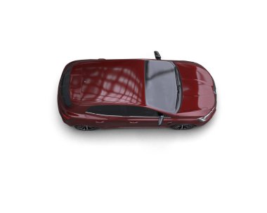 Modern araba beyaz arka planda izole edilmiş. 3d resimleme