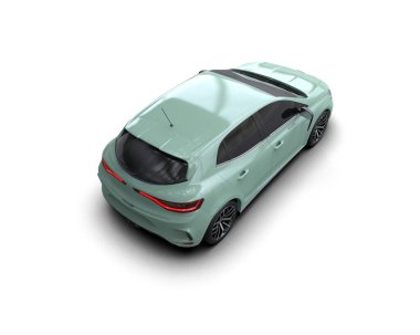 Modern araba beyaz arka planda izole edilmiş. 3d resimleme