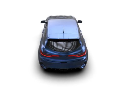 Modern araba beyaz arka planda izole edilmiş. 3d resimleme