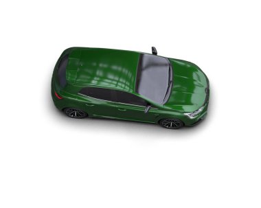 Modern araba beyaz arka planda izole edilmiş. 3d resimleme