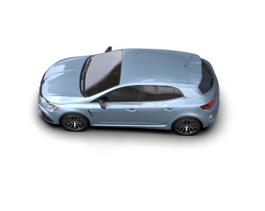 Modern araba beyaz arka planda izole edilmiş. 3d resimleme