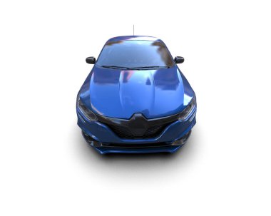 Modern araba beyaz arka planda izole edilmiş. 3d resimleme