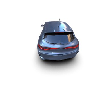 Modern araba beyaz arka planda izole edilmiş. 3d resimleme