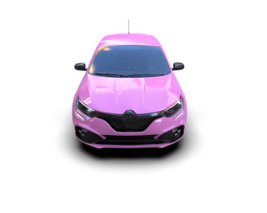 Modern araba beyaz arka planda izole edilmiş. 3d resimleme