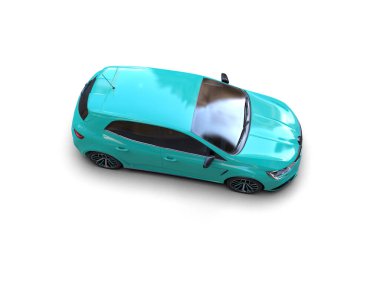 Modern araba beyaz arka planda izole edilmiş. 3d resimleme