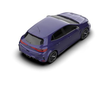 Modern araba beyaz arka planda izole edilmiş. 3d resimleme