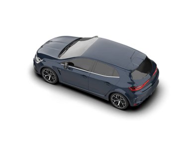 Modern araba beyaz arka planda izole edilmiş. 3d resimleme