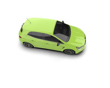 Modern araba beyaz arka planda izole edilmiş. 3d resimleme