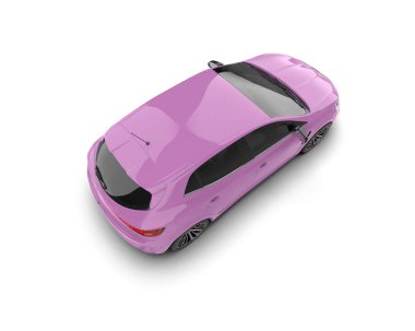 Modern araba beyaz arka planda izole edilmiş. 3d resimleme