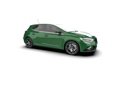 Modern araba beyaz arka planda izole edilmiş. 3d resimleme