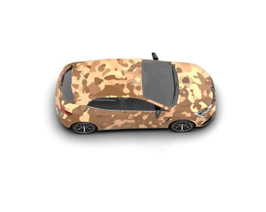 Modern araba beyaz arka planda izole edilmiş. 3d resimleme