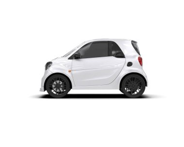 Modern araba beyaz arka planda izole edilmiş. 3d resimleme