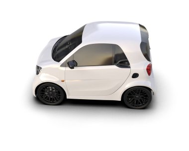 Modern araba beyaz arka planda izole edilmiş. 3d resimleme