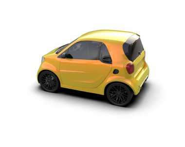 Modern araba beyaz arka planda izole edilmiş. 3d resimleme