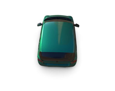 Modern araba beyaz arka planda izole edilmiş. 3d resimleme