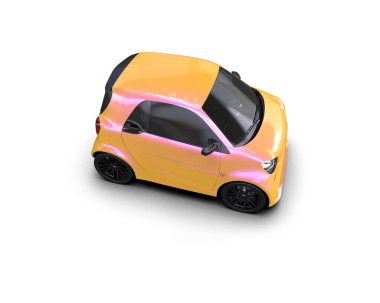 Modern araba beyaz arka planda izole edilmiş. 3d resimleme
