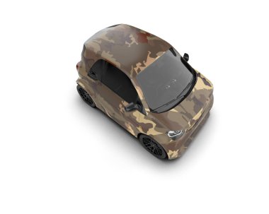 Modern araba beyaz arka planda izole edilmiş. 3d resimleme