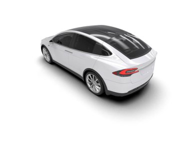 Modern araba beyaz arka planda izole edilmiş. 3d resimleme