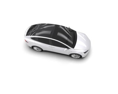 Modern araba beyaz arka planda izole edilmiş. 3d resimleme