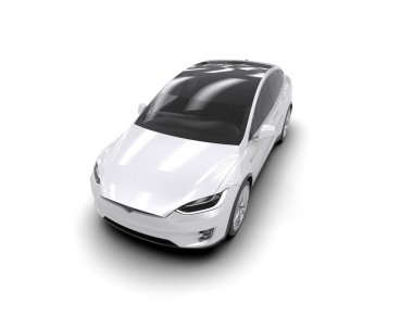 Modern araba beyaz arka planda izole edilmiş. 3d resimleme