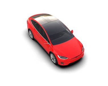 Modern araba beyaz arka planda izole edilmiş. 3d resimleme