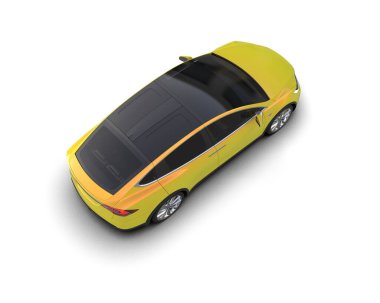 Modern araba beyaz arka planda izole edilmiş. 3d resimleme