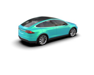 Modern araba beyaz arka planda izole edilmiş. 3d resimleme