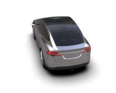 Modern araba beyaz arka planda izole edilmiş. 3d resimleme