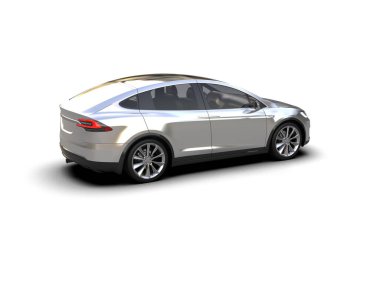 Modern araba beyaz arka planda izole edilmiş. 3d resimleme