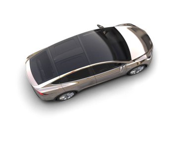 Modern araba beyaz arka planda izole edilmiş. 3d resimleme