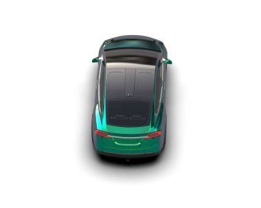 Modern araba beyaz arka planda izole edilmiş. 3d resimleme