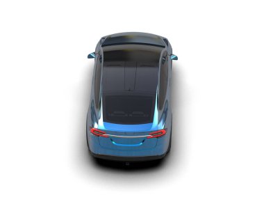 Modern araba beyaz arka planda izole edilmiş. 3d resimleme