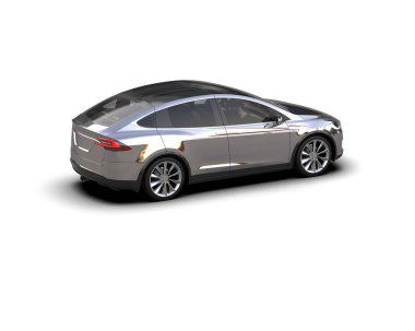 Modern araba beyaz arka planda izole edilmiş. 3d resimleme