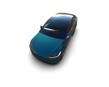 Modern araba beyaz arka planda izole edilmiş. 3d resimleme
