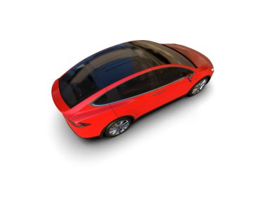 Modern araba beyaz arka planda izole edilmiş. 3d resimleme