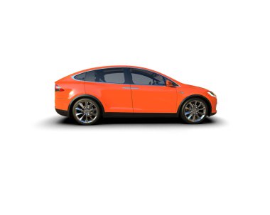 Modern araba beyaz arka planda izole edilmiş. 3d resimleme