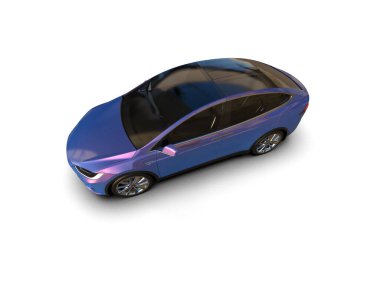 Modern araba beyaz arka planda izole edilmiş. 3d resimleme