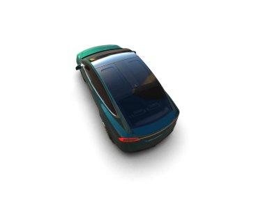 Modern araba beyaz arka planda izole edilmiş. 3d resimleme