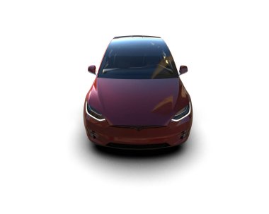 Modern araba beyaz arka planda izole edilmiş. 3d resimleme