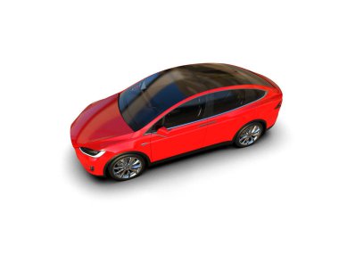 Modern araba beyaz arka planda izole edilmiş. 3d resimleme