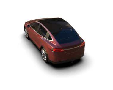 Modern araba beyaz arka planda izole edilmiş. 3d resimleme