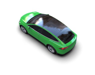 Modern araba beyaz arka planda izole edilmiş. 3d resimleme