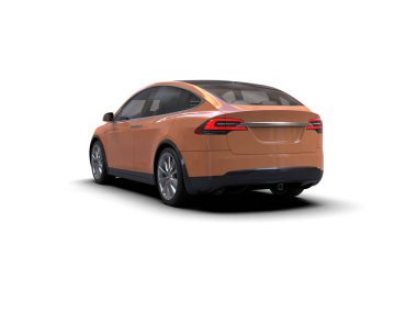 Modern araba beyaz arka planda izole edilmiş. 3d resimleme