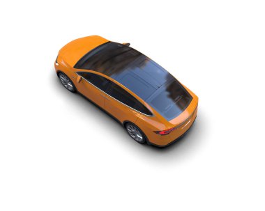 Modern araba beyaz arka planda izole edilmiş. 3d resimleme