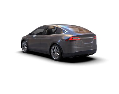 Modern araba beyaz arka planda izole edilmiş. 3d resimleme