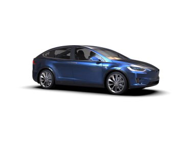 Modern araba beyaz arka planda izole edilmiş. 3d resimleme